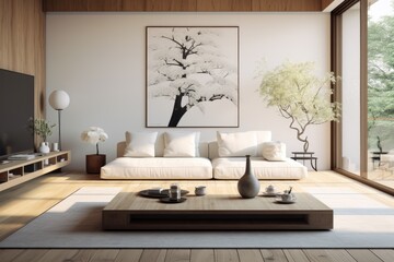 Clean modern Japanese style living room

