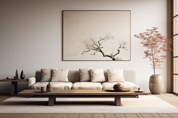Minimalistic modern Japanese style living room 