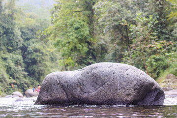 Big rock in the river