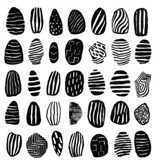 grungy abstract shapes on isolated background, squiggles, scribbles