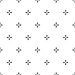 Fototapeta premium Flower seamless pattern. Repeating cute small flowers background. Repeated modern design for prints. Sample texture black and white silhouette graphic shape. Repeat simple swatch. Vector illustration