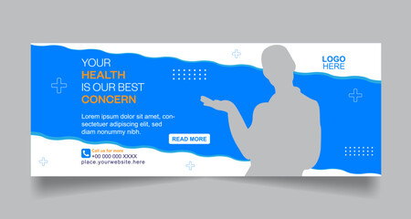 Medical and health care social media cover banner template