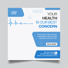 Medical and health care social media post template