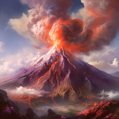 Volcano eruption.generative ai