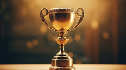 Golden trophy cup , winners golden cup. Created with Generative Ai technology.