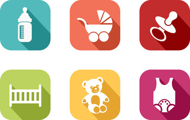 Icon illustrating the world of babies, on a transparent background in PNG format