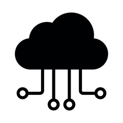cloud computing sign symbol vector glyph color icon
