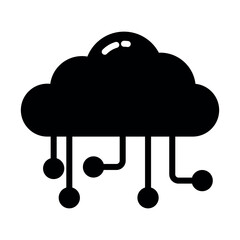 cloud computing sign symbol vector glyph color icon