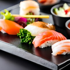 alimento, sushi, peixe, refeição, fruto do mar, fresco, prato, saudável, epicure, lanchar, diner, defumado, cru, pães, queijo, branco, sashimi, prato, culinária