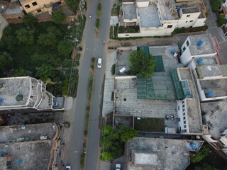 Aerial view of residential area of Lahore city in Pakistan