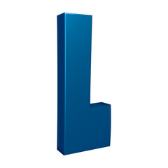 3D blue alphabet letter l for education and text concept