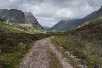 Fototapeta na wymiar Landscape view in the Glencoe valley.