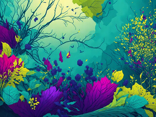 Background Illustration with Abstract Environmental Elements
