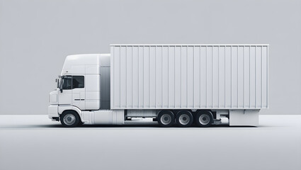 Delivery or Cargo Truck on Neutral Background