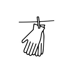 vector illustration of hanging gloves