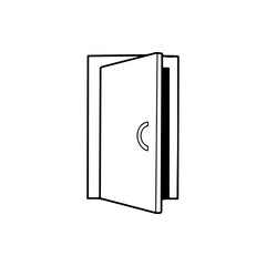 vector illustration of open door