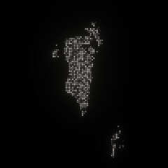 Map of Bahrain on a black background