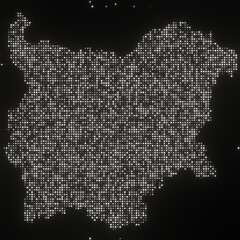 Map of Bulgaria on a black background