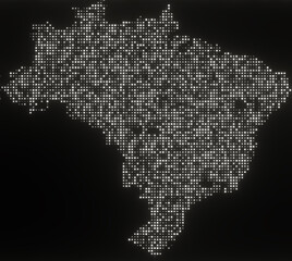 Map of Brazil on a black background