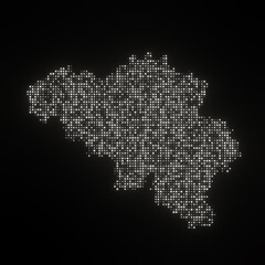 Map of Belgium on a black background
