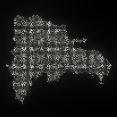 Map of Dominican Republic  on a black background