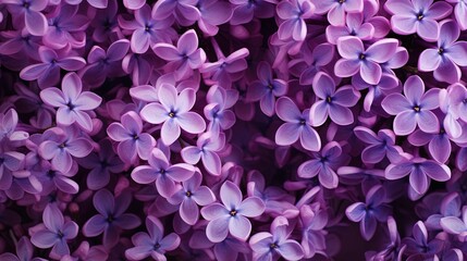Obraz premium Background with lilac flowers close view. Created with Generative Ai technology.