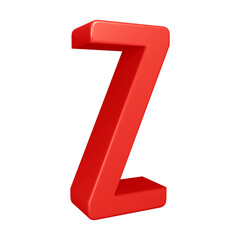 3D red alphabet letter z for education and text concept