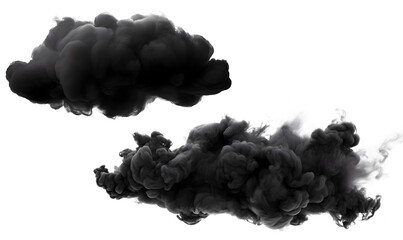 nuages noirs / fumée sur fond transparent - obrazy, fototapety, plakaty