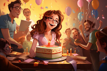 illustration of birthday