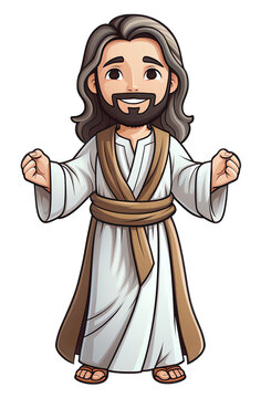 recommend clip art: Cartoon Jesus Christ, Isolated Christian Clipart Illustration, Generative AI