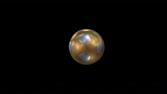 Golden Soccer Ball Transforming animation in 3D