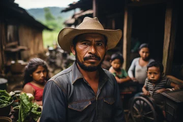 Foto op Canvas Latin American people, colombian latam farm, finca, couples family, marital relations, field work © Alla