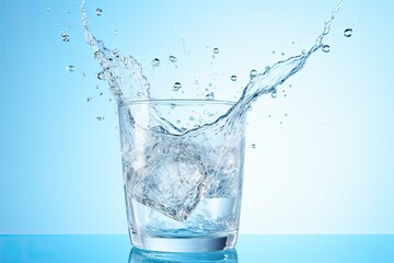 Glass with water. Illustration AI Generative..