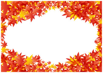 グラデーションの紅葉の壁紙、フレーム。