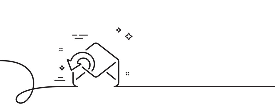 recommend clip art: Send Mail download line icon. Continuous one line with curl. Sent Messages correspondence sign. E-mail symbol. Send Mail single outline ribbon. Loop curve pattern. Vector