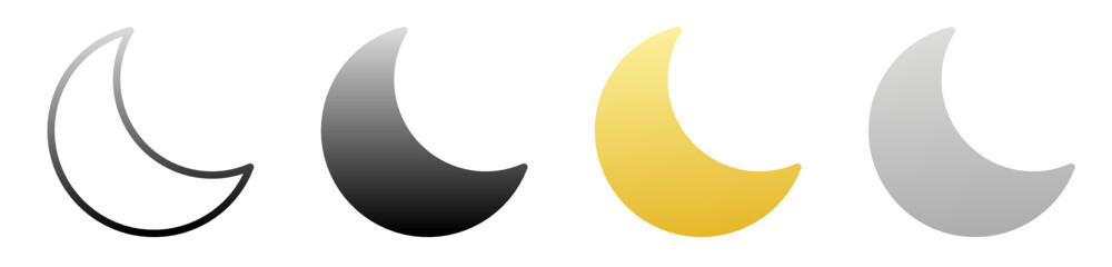gradient crescent moon icon set © Nuwirana