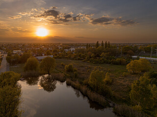 sunset over the pond © Jakub