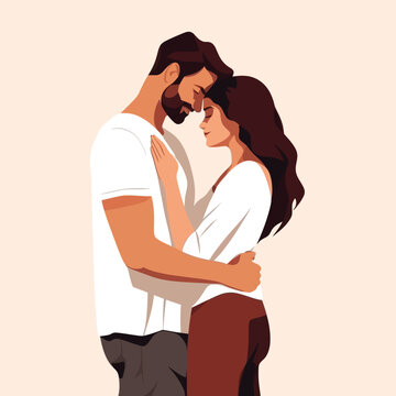 Romantic Couple Vector Flat Minimalistic Isolated Illustration