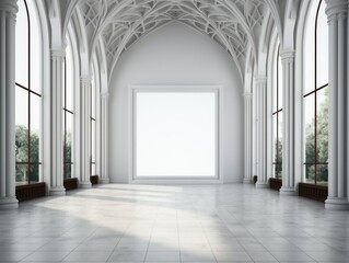 Fototapeta premium Futuristic Minimalist Framed Art Mockup