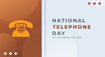 National Telephone Day Celebration Vector Design Illustration for Background, Poster, Banner, Advertising, Greeting Card