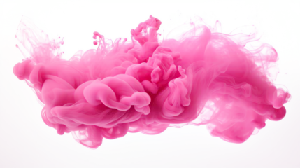 Gordijnen Transparent pink smoke cloud isolated - Generative AI © mr_marcom