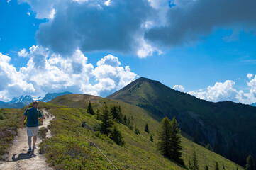 hiking in the mountains