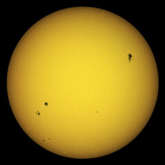 The Sun, with sunspots on 15th July, 2023.