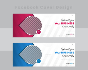 Creative corporate Facebook cover design template with two colors. 