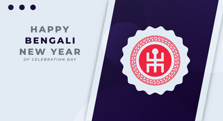 Happy Bengali New Year Celebration Vector Design Illustration for Background, Poster, Banner, Advertising, Greeting Card - obrazy, fototapety, plakaty