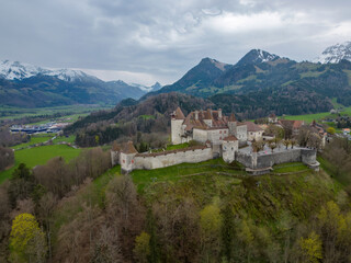 Obraz premium Famous Gruyere Castle in Switzerland also called Schloss Greyerz - travel photography