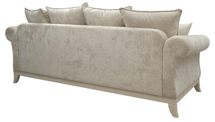 Sofa isolated on white background. Back view. Including clipping path