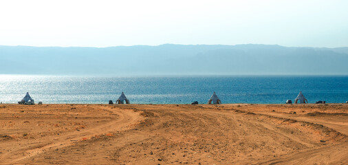 Obraz premium Morning in Haql Beach, Tabuk, Saudi Arabia.