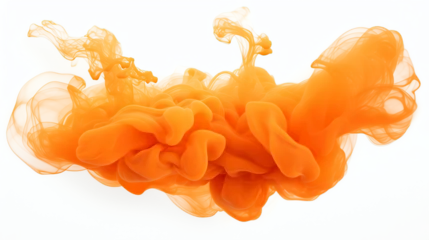 Fototapeten Transparent orange smoke cloud isolated - Generative AI  © mr_marcom