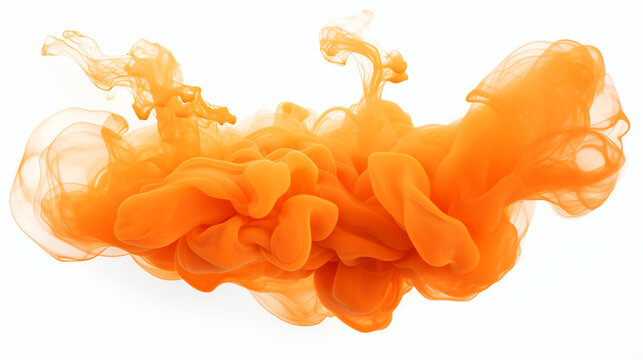 Transparent orange smoke cloud isolated - Generative AI	